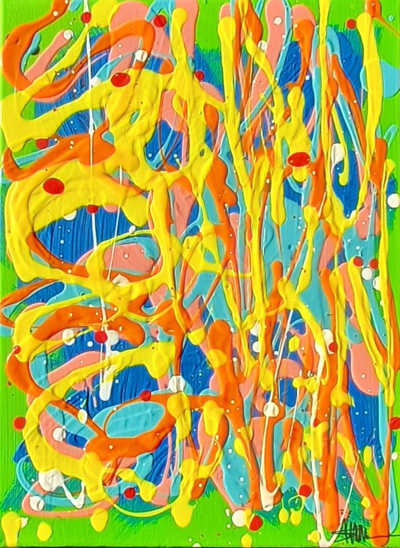 "SebVRNx4" by Sébastien Vernier (acrylique sur toile enchâssée, 30x40 cm). For sale 100€.