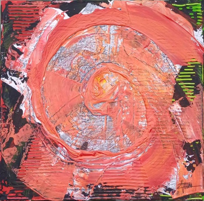"Spirale" by Sébastien Vernier, acrylique sur toile, 40x40 cm. For sale 300€. 