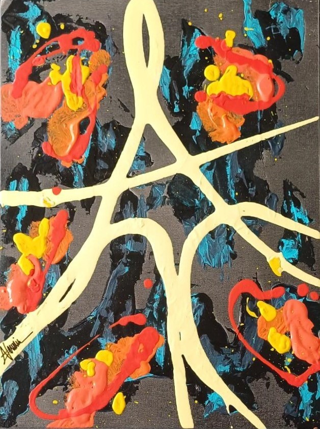 "The Eiffel Tower" by Sébastien Vernier (Acrylique sur toile cartonnée, 40x30 cm). For sale 90€.